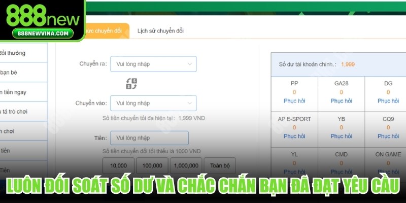 Luôn đối soát số dư và chắc chắn bạn đã đạt đủ theo yêu cầu